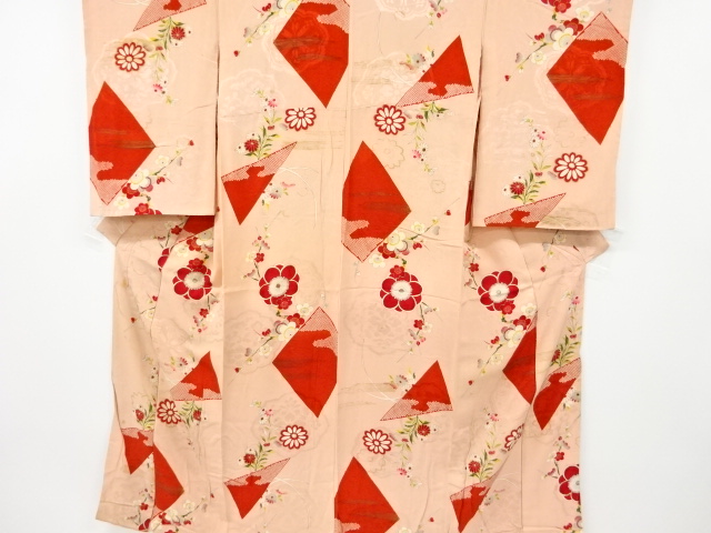 アンティーク　紋錦紗　梅・菊模様着物